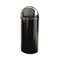 Trash & Waste Bins | Rubbermaid Commercial FG817088BLA Marshal 25-Gallon Plastic Round Classic Container - Black image number 0