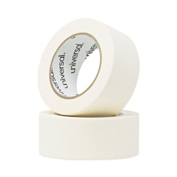 TAPES | Universal UNV51302 3 in. Core 48 mm x 54.8 mm General Purpose Masking Tape - Beige (2 Rolls/Pack)