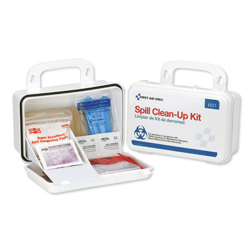 Office Jansan | First Aid Only 6021 7.5 in. x 4.5 in. x 2.75 in. BBP Spill Cleanup Kit - White (1-Kit) image number 0