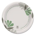 Bowls and Plates | Dixie UX7WS Pathways Soak-Proof Shield WiseSize 6.88 in. Paper Plates - Green/Burgundy (125/Pack) image number 0