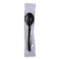 Cutlery | Boardwalk BWKSSHWPPBIW Heavyweight Wrapped Polypropylene Soup Spoons - Black (1000/Carton) image number 1