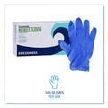 Disposable Gloves | Boardwalk 380MCTA 380 Series 4 mil Thick 9.5 in. Long Powder-Free Disposable General-Purpose Nitrile Gloves - Medium, Blue (100/Box, 10 Boxes/Carton) image number 6