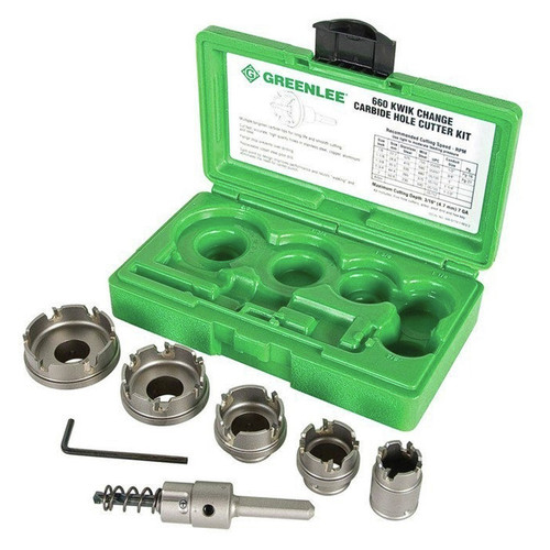 Hole Saws | Greenlee 660 6-Piece Quick-Change Carbide Cutter Kit image number 0