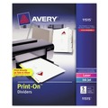 Office Jansan | Avery 11515 Print-On 11 in. x 8.5 in. 5-Tab 3-Hole Customizable Punched Dividers - White (5/Pack) image number 0