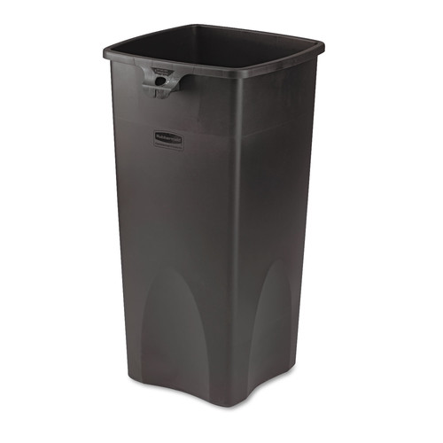 Trash & Waste Bins | Rubbermaid Commercial FG356988BLA Untouchable Waste Container, Square, Plastic, 23gal, Black image number 0