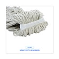 Mops | Boardwalk BWKCM20032 32 oz. 4-Ply Cut-End Cotton Mop Head - White (12/Carton) image number 5