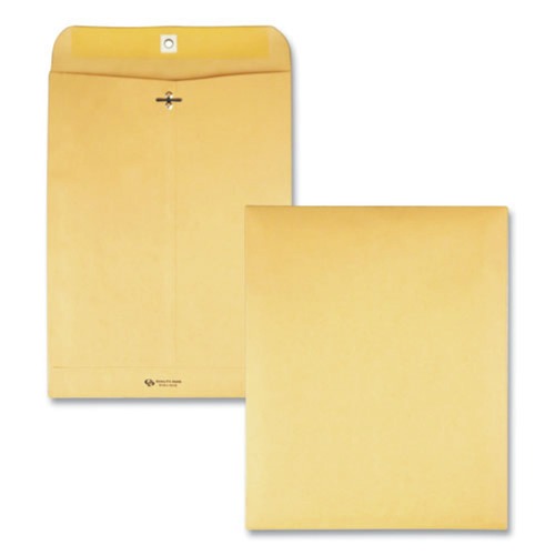  | Quality Park QUA37894 Trade Size 94 9.25 in. x 14.5 in. Square Flap Clasp/Gummed Closure Envelopes - Brown Kraft (100/Box) image number 0
