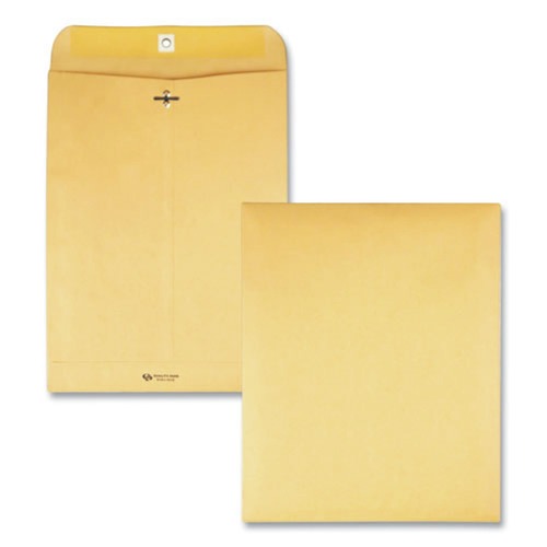 Office Jansan | Quality Park QUA37894 Trade Size 94 9.25 in. x 14.5 in. Square Flap Clasp/Gummed Closure Envelopes - Brown Kraft (100/Box) image number 0