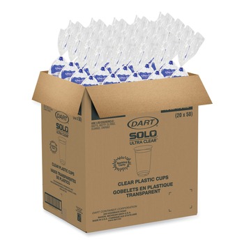 Dart 16 oz. Ultra Clear Plastic Cups - Clear (1000/Carton)