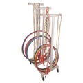 Utility Carts | Champion Sports RHRACK 19 in. x 28 in. x 69 in. Plastic Jump Rope and Hoop Cart - White image number 4
