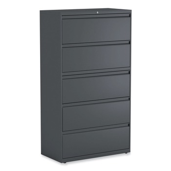 Alera ALELF3667CC Five-Drawer Lateral File Cabinet - Charcoal