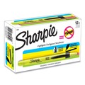 Office Jansan | Sharpie 28025 Fluorescent Yellow Ink Chisel Tip Retractable Highlighters - Yellow/Black Barrel (1 Dozen) image number 0