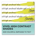 Highlighters | Sharpie 1770694 Tank-Style Chisel Tip Highlighters - Fluorescent Yellow Ink/Yellow Barrel (4/Pack) image number 3