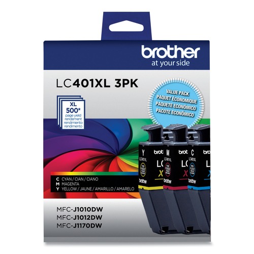 Ink & Toner | Brother LC401XL3PKS LC401XL3PKS 500 Page-Yield High-Yield Ink - Cyan/Magenta/Yellow (3/Pack) image number 0
