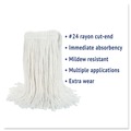 Mops | Boardwalk BWK2024RCT No. 24 Rayon Cut-End Wet Mop Head - White (12/Carton) image number 7