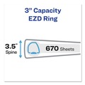 Office Jansan | Avery 09700 11 in. x 8.5 in. Sheet Size 3 in. Capacity 3 Rings Durable View Binder with DuraHinge and EZD Rings - Black image number 3