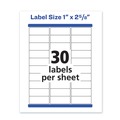 Office Jansan | Avery 05520 Waterproof 1 in. x 2.63 in. Address Labels for Laser Printers - White (30/Sheet, 50 Sheets/Pack) image number 3