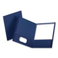 Office Jansan | Oxford 57502EE Twin-Pocket Folder Embossed Leather Grain Paper - Blue (25/Box) image number 1
