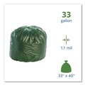 Trash Bags | Stout by Envision G3340E11 Controlled Life-Cycle 33 in. x 40 in. 1.1 mil. 33 Gallon Plastic Trash Bags - Green (40/Box) image number 2