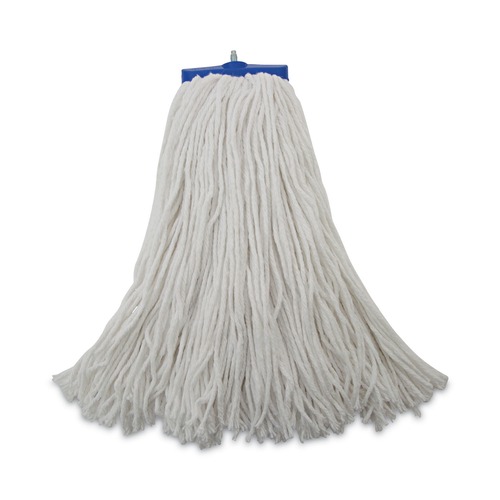 Mops | Boardwalk BWK720R Mop Head, Economical Lie-Flat Head, Rayon Fiber, 20oz, White (12/Carton) image number 0
