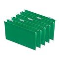 Office Jansan | Universal UNV14217EE 1/5 Cut Tab Legal Size Deluxe Color Hanging File Folders - Bright Green (25/Box) image number 1