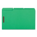  | Universal UNV13526 Deluxe Reinforced 1/3-Cut Top Tab Legal Size Folders with Fasteners - Green (50/Box) image number 1