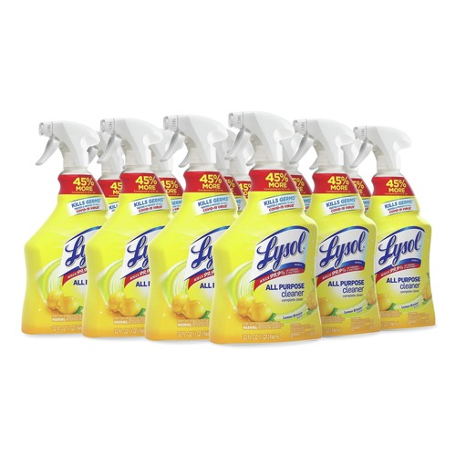 All-Purpose Cleaners | LYSOL Brand 19200-75352 32 oz. Spray Bottle Ready-to-Use All-Purpose Cleaner - Lemon Scent (12/Carton) image number 0