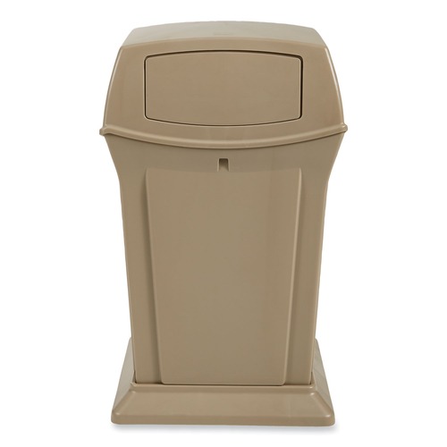 Trash & Waste Bins | Rubbermaid Commercial FG917188BEIG Ranger Fire-Safe Container, Square, Structural Foam, 45gal, Beige image number 0