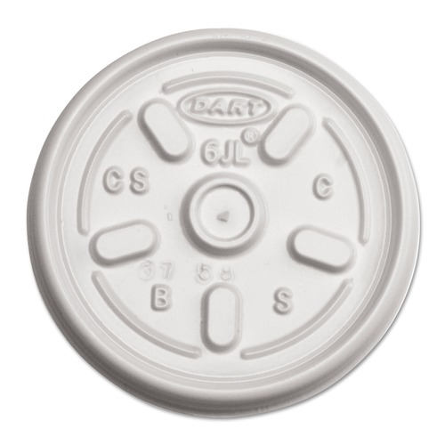 Cutlery | Dart 6JL Vented Plastic Lids For 6 oz. Hot/cold Foam Cups (100/Pack, 10 Packs/Carton) image number 0