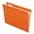 Pendaflex 04152 1/5 ORA Colored Reinforced Hanging Folders, Letter Size, 1/5-Cut Tab, Orange, 25/box image number 0