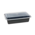 Labor Day Sale! Save $30 off $199! | Pactiv Corp. NC888B Newspring VERSAtainer 8.8 x 6 x 2.5 38 oz Plastic Microwavable Containers - Black/Clear (150/Carton) image number 0