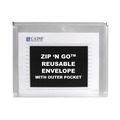Office Jansan | C-Line 48117 Zip 'N Go 1 in. Capacity 10 in. x 13 in. Reusable Envelope with an Outer Pocket - Clear (3/Pack) image number 1
