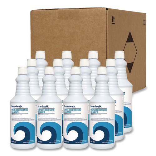 All-Purpose Cleaners | Boardwalk BWK4849 32 oz Creme Deodorizing Cleanser - Mint Scent (12/Carton) image number 0