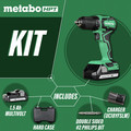 Drill Drivers | Factory Reconditioned Metabo HPT DS18DDXMR 18V Brushless Sub-Compact Lithium-Ion Cordless Drill Driver Kit with 2 Batteries (1.5 Ah) image number 1