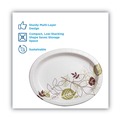 Food Service | Dixie SX11PLPATH Pathways Heavyweight 8-1/2 in. x 11 in. Oval Platters - Green/Burgundy (125/Pack) image number 2
