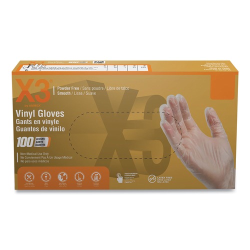 Disposable Gloves | Ammex GPX344100 3 mil Industrial Powder-Free Vinyl Gloves - Medium, Clear (1000/Carton) image number 0