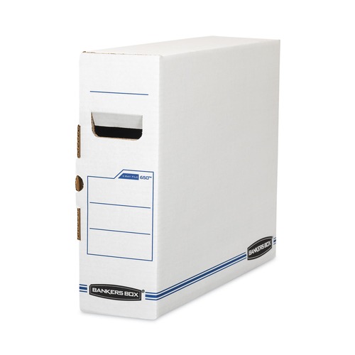 Office Jansan | Bankers Box 00650 5 in. x 19-3/4 in. x 14-7/8 in. Film Jacket Size X-Ray Storage Box - White/Blue (6/Carton) image number 0