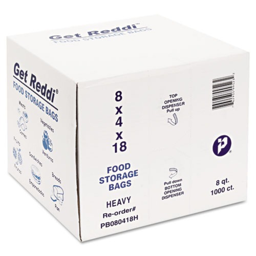 Cleaning & Janitorial Supplies | Inteplast Group PB080418H 8 Quarts 1 mil 8 in. x 18 in. Food Bags - Clear (1000-Piece/Carton) image number 0