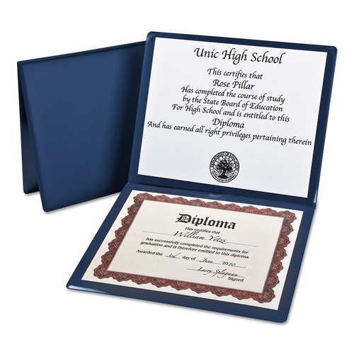 Office Jansan | Oxford 44212EE 12.5 in. x 10.5 in. Diploma Cover - Navy image number 0