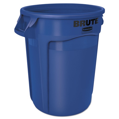 | Rubbermaid Commercial FG263200BLUE 32 gal. Vented Round Plastic Brute Container - Blue image number 0