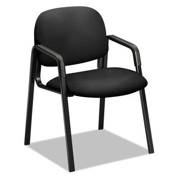 HON Solutions Seating 4000 Series 23.5 in. x 24.5 in. x 32 in. Fabric Upholstery Leg Base Guest Chair - Black Base/Seat/Back
