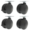 Office Chair Casters | Alera ALEHT3004 2 in. Wheel Grip Ring Stem Casters for Height-Adjustable Table Bases - Black (4/Set) image number 0