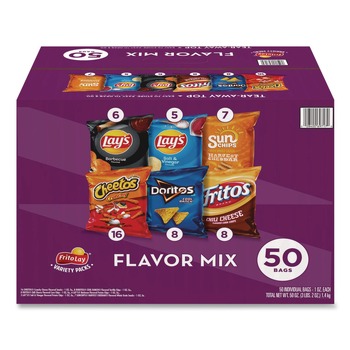 Frito-Lay 028400697170 1 oz. Bag Flavor Mix Variety Pack - Assorted Flavors (50/Carton)