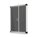Bulletin Boards | MasterVision VT630103690 Slim-Line 28 in. x 38 in. Enclosed Fabric One Door Bulletin Board - Gray image number 3