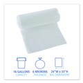 Trash Bags | Boardwalk Z4833RNKR01 16 Gallon 6 mic 24 in. x 33 in. Perforated Roll High-Density Can Liners - Natural (50 Bags/Roll, 20 Rolls/Carton) image number 7