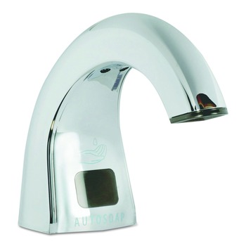 Rubbermaid Commercial One Shot 1.9 in. x 5.5 in. x 4 in. Touch Free Liquid Soap Dispenser - Polished Chrome