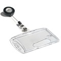 Label & Badge Holders | Durable 801219 Vertical/Horizontal Reel ID/Security Card Holder Set - Clear (10/Pack) image number 1