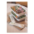 Food Trays, Containers, and Lids | Eco-Products EP-SCRC32NFA WorldView Vanguard 32 oz. 4.71 in. x 7.01 in. x 1.04 in. Sugarcane Fiber Rectangular Container - White (400/Carton) image number 4