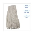 Mops | Boardwalk BWK224RCT 24 oz. Premium Cut-End Rayon Wet Mop Heads - White (12/Carton) image number 3