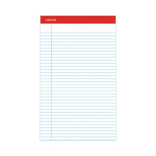 Universal M9-45000 8.5 in. x 14 in. 50 Sheets, Wide/Legal Rule, Perforated Ruled Writing Pads - White (1-Dozen) image number 0